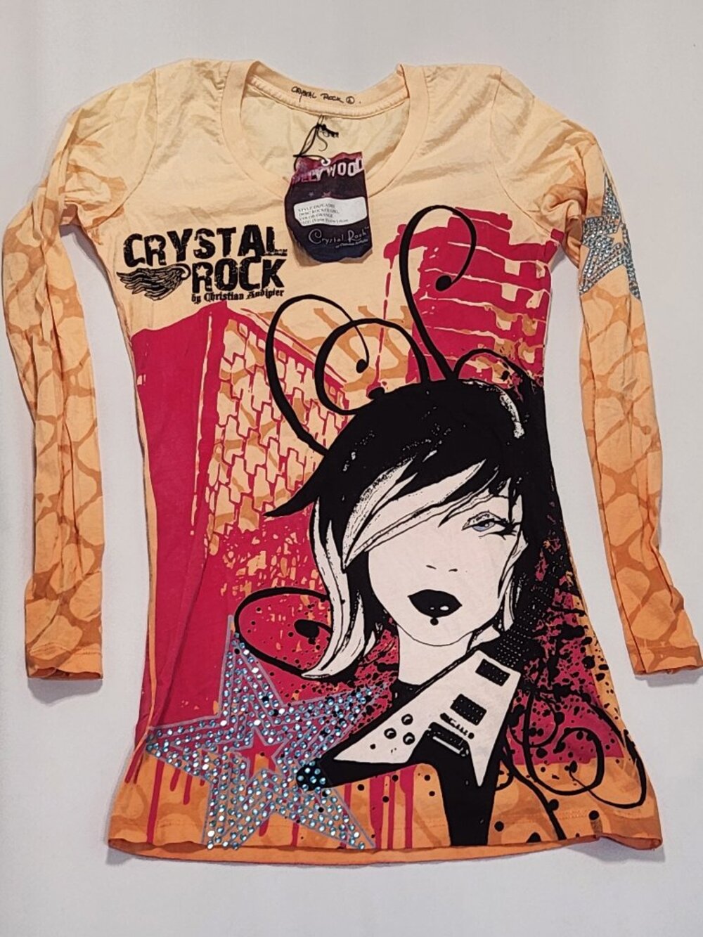 Crystal Rock Audigier Limited Rocker Girl Tee S NWT